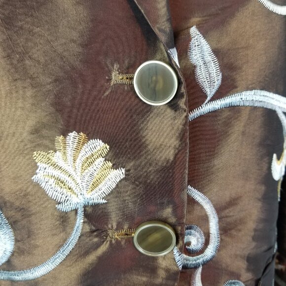 Stunning Di Vita Di Luxe Stunning Floral Embroidered Silky Jacket * Size 8 - Picture 3 of 10